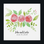 Personalised Floral Wedding Party Favour Magnet<br><div class="desc">Your wedding guests will always remember your special day with this personalised magnet featuring a beautiful floral design.</div>