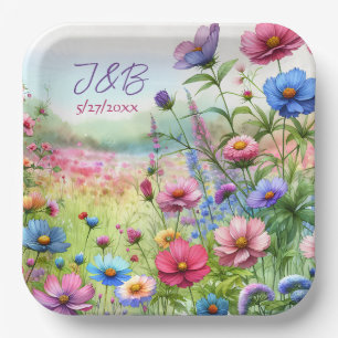 Personalised Floral Wedding Personalised Paper Plate