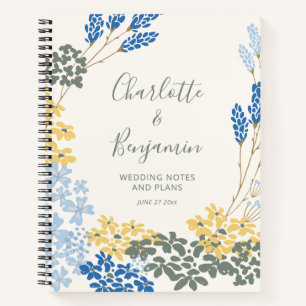 Personalised Floral Wedding Planner Sage Green Notebook