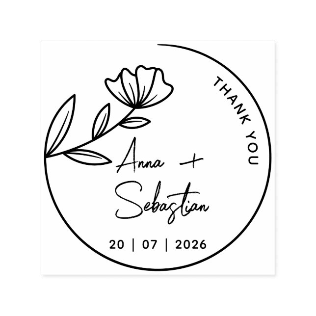 Personalised Floral Wedding Stamp (Design)