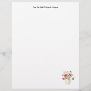 Personalised Floral Wildflowers Stationery Custom Letterhead