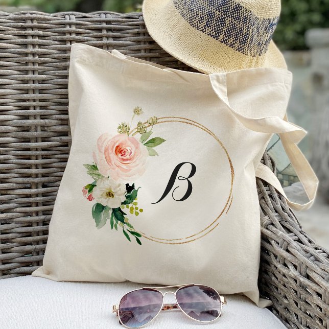 personalised Floral Wreath Tote Bag Bridesmaid (Creator Uploaded)