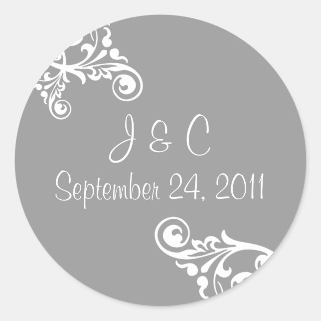 Personalised Flourish Envelope Seal Sticker (Front)