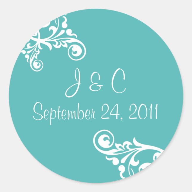 Personalised Flourish Envelope Seal Sticker (Front)