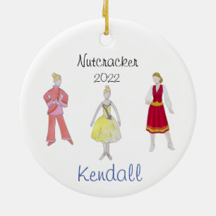 Personalised Flower/Chinese/Russian Nutcracker Ceramic Tree Decoration