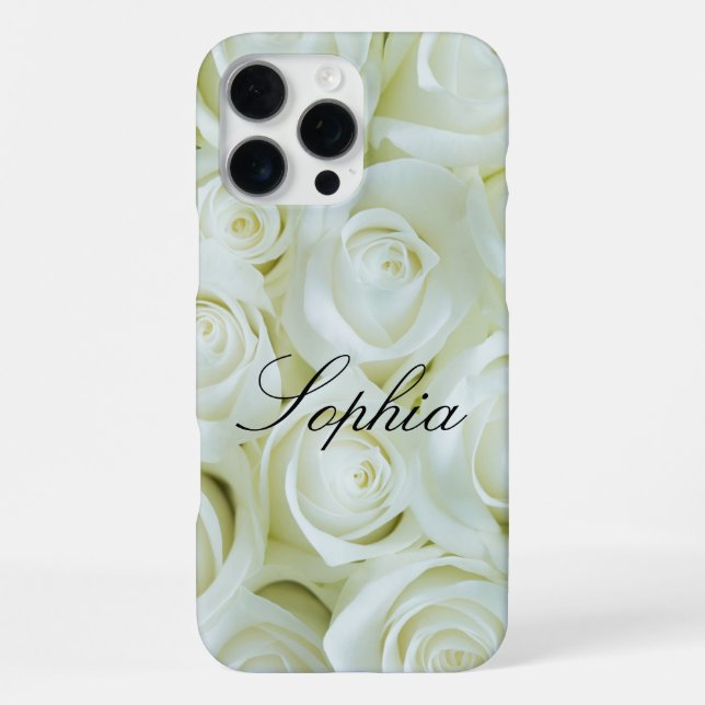 Personalised Flower Design iPhone 16 Pro Max Case  (Back)