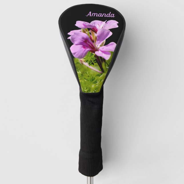Personalised Flower Golf Head Cover (Front)