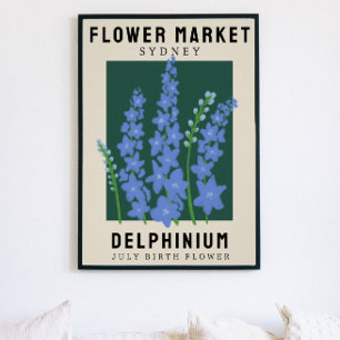 Personalised Flower Market Birth flower Art Print