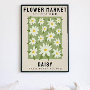 Personalised Flower Market Birth flower Art Print