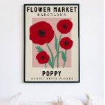 Personalised Flower Market Birth flower Art Print<br><div class="desc">This art print is in the style of a flower market poster. The flowers are Poppies which are the birth flower for August. There is space to personalise the text to change the location to somewhere special to you and the subtitle to someone’s name or birth date. This would be...</div>