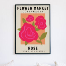 Personalised Flower Market Birth flower Art Print
