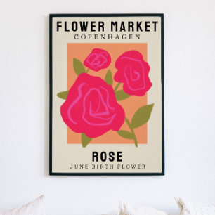 Personalised Flower Market Birth flower Art Print