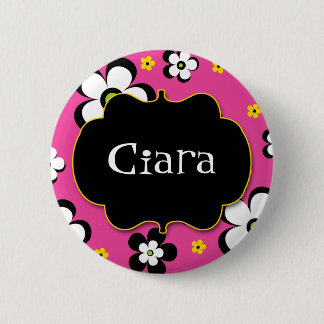 Personalised Flower Power Brights Award Name Pin