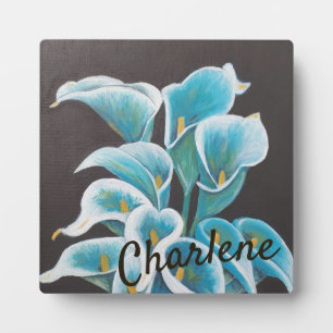 Personalised Flower Teal Plaque