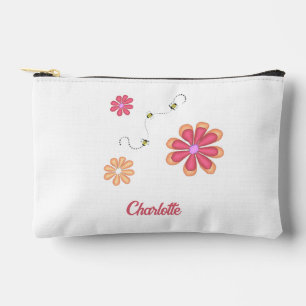 Personalised Flowers and Bees Gymnastic Softball Accessory Pouch