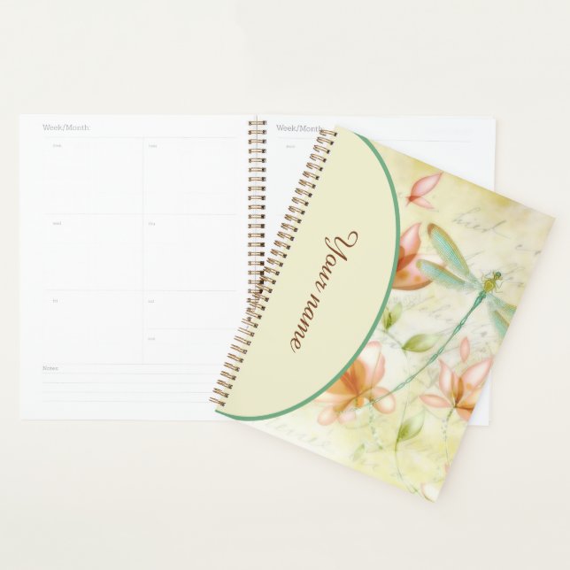 Personalised Flowers and dragonfly Planner (Display)