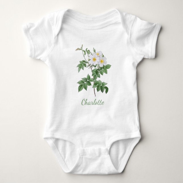 PERSONALISED FLOWERS BABY BODYSUIT (Front)
