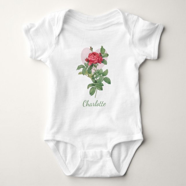 PERSONALISED FLOWERS BABY BODYSUIT (Front)