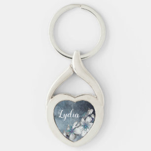 Personalised Flowers Key Ring