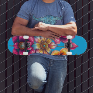 Personalised flowers skateboard