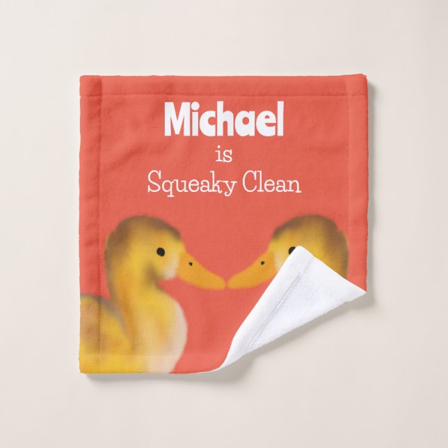 Personalised Fluffy Duck Wash Cloth (Wash Cloth)