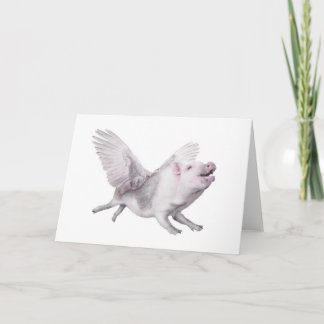 Personalised Flying Pig Birthday or Any Day Card