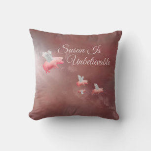 Personalised Flying Pig Cushion