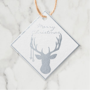 Personalised Foil Christmas Deer Tag Set
