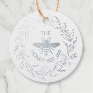Personalised Foil Favour Tags - Honey Bee Jar