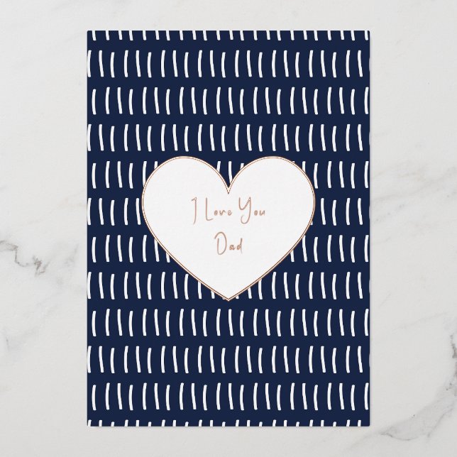 Personalised Foil Text Father's Day Card. (Front)
