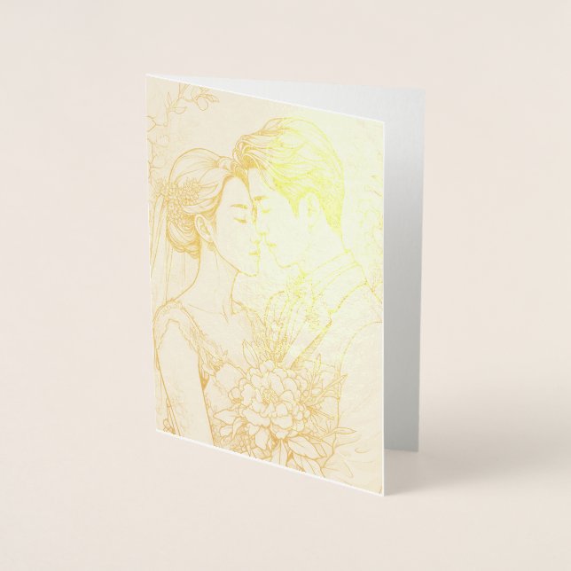 Personalised Foil Wedding Card (Front)