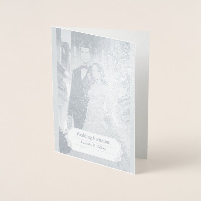 Personalised Foil Wedding Card (Front)