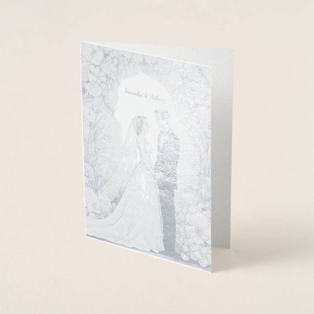 Personalised Foil Wedding Card (Front)