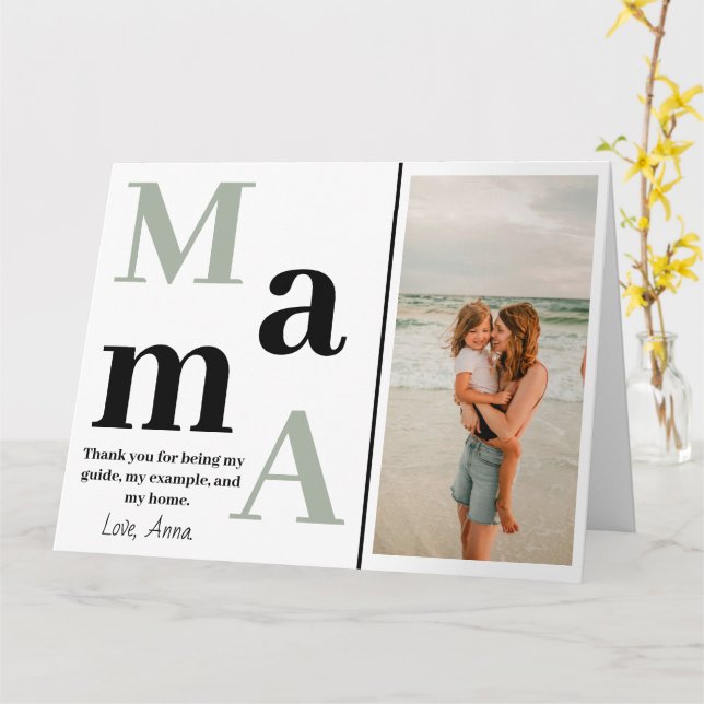 Personalised Folded Greeting Card for Mothers Day (Yellow Flower)