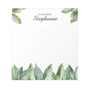 Personalised Foliage Watercolor Notepad