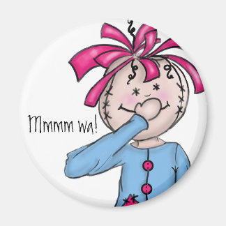 Personalised Folk Rag Doll Cartoon Magnet