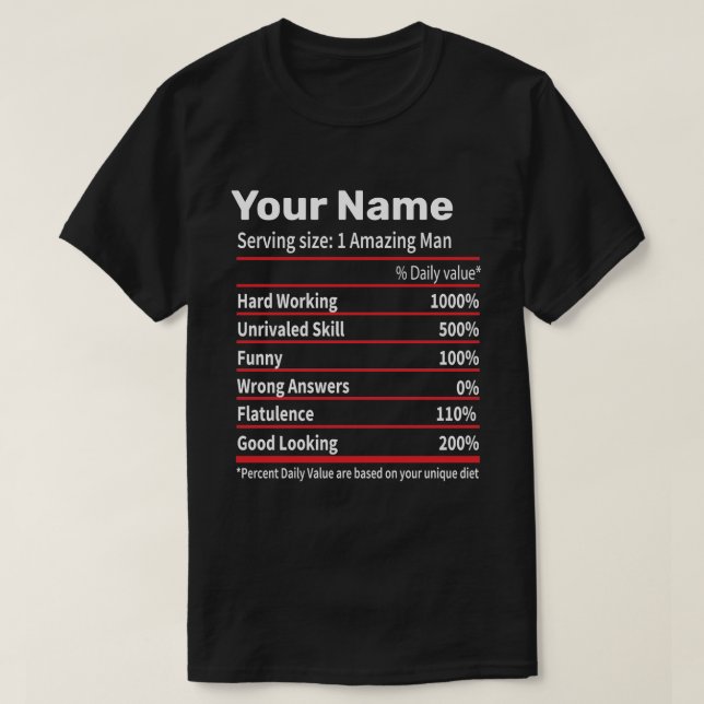 Personalised food definition first name T-Shirt (Design Front)