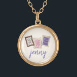 Personalised Foodie Toaster Pastries Breakfast Gold Plated Necklace<br><div class="desc">Design features an original marker illustration of a row of warm breakfast toaster pastries topped with frosting and sprinkles. Great for your favourite foodie! This design is also available on other products. Lots of additional food-themed designs available. Don't see what you're looking for? Need help with customisation? Click "contact this...</div>