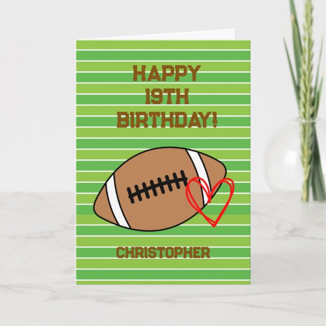 Personalised Football 19th Birthday Card (Front)
