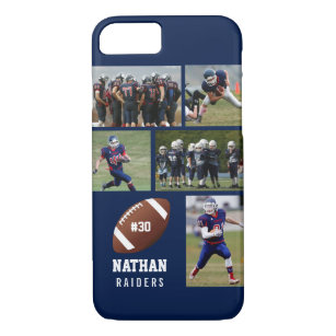 Personalised Football 5 Photo Collage Name Team # Case-Mate iPhone Case