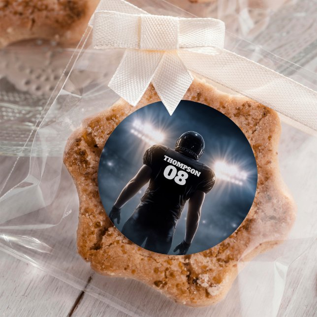 Personalised Football Birthday Party Classic Round Sticker (Creator Uploaded)