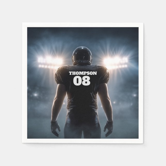 Personalised Football Birthday Party Napkin (Front)