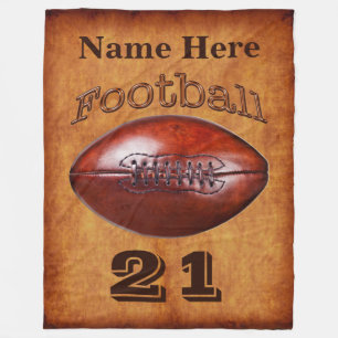 Personalised Football Blanket, Cool Vintage look Fleece Blanket