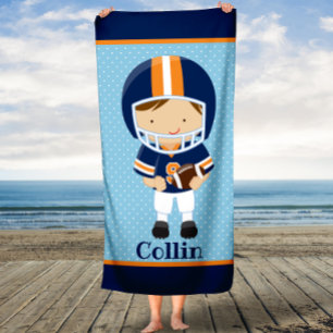 Personalised Football Boys Bath Towel