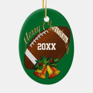 Personalised Football Christmas Ornament YOUR TEXT