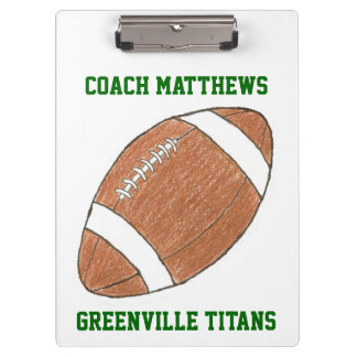 Personalised football coach gift clipboard