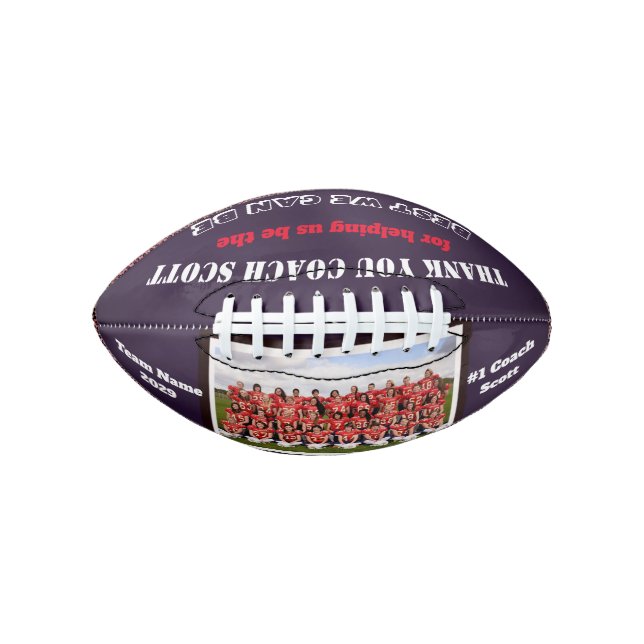 Personalised Football Coach Team Photo Thank You (Front)