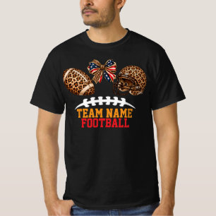 Personalised Football Coquette Leopard Bow T-Shirt