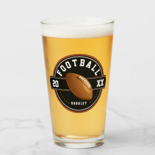 Personalised Football Design Glass