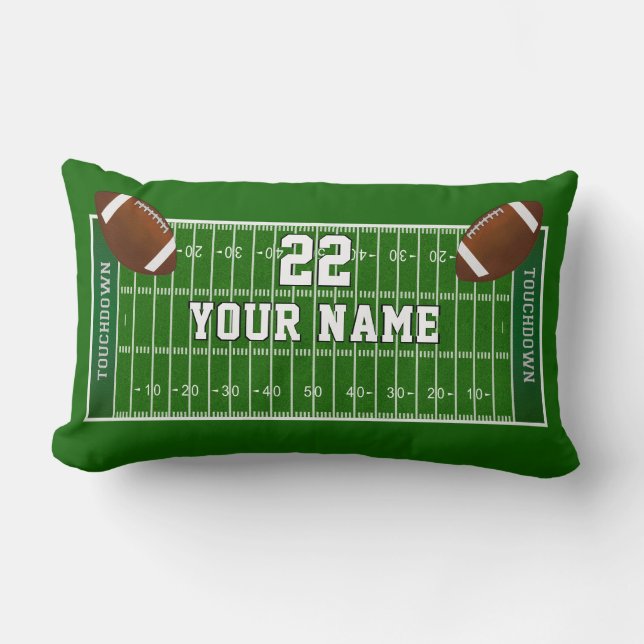 Personalised Football Field Pillow, Lumbar, Square Lumbar Cushion (Front)